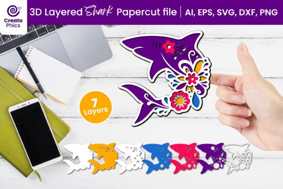 3D Layered Shark Paper Cutting File Review for Real Projects