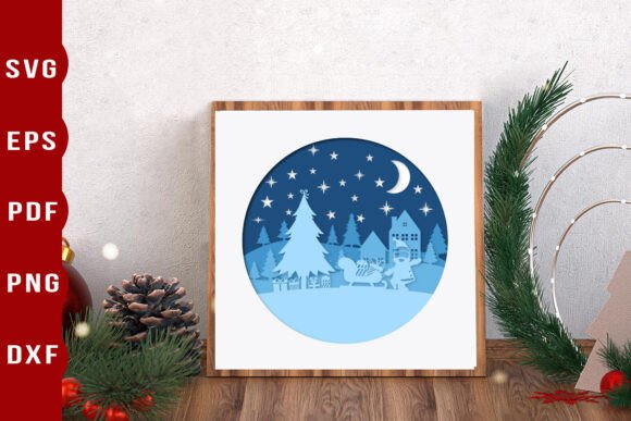 3D Shadow Box SVG – Christmas Papercut for Festive Crafting