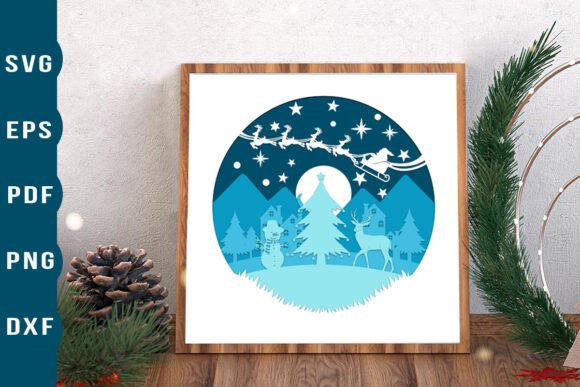 3D SVG Shadow Box: A Festive Graphic Design Asset for Holiday Projects