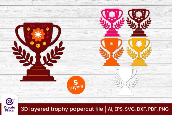 3D SVG Trophy Design for Sports-Themed Branding