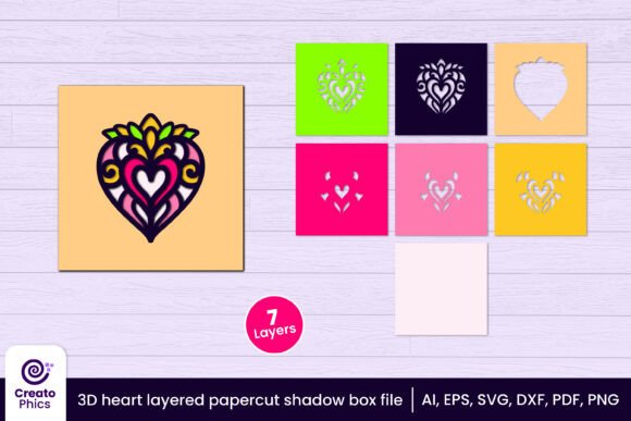 3D SVG Valentine’s Day Heart Design for Local Business Branding