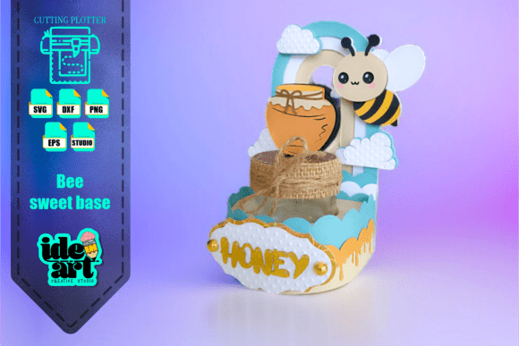 Bee Candy Bar Base 3D SVG: A Sweet Graphic Design Asset for Crafters