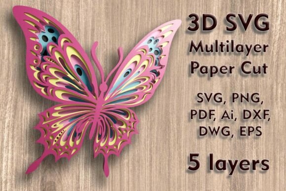 Butterfly 3D SVG Multilayer Paper Files: A Summer Design Asset for Stronger Branding
