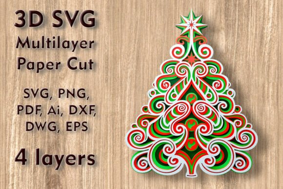 Christmas Tree 3D SVG Multilayer Paper