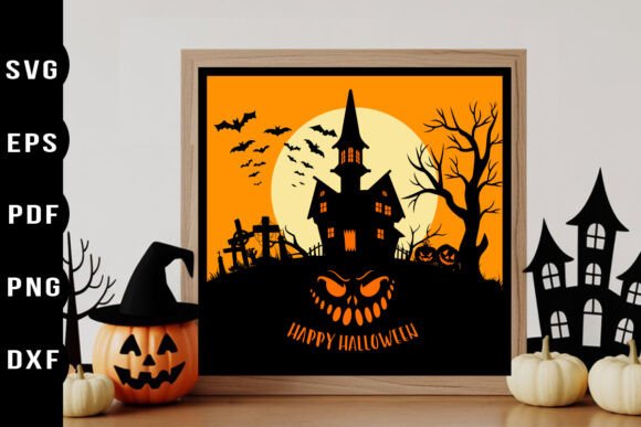 Creepy Haunted House 3D SVG for Shadow Box Magic