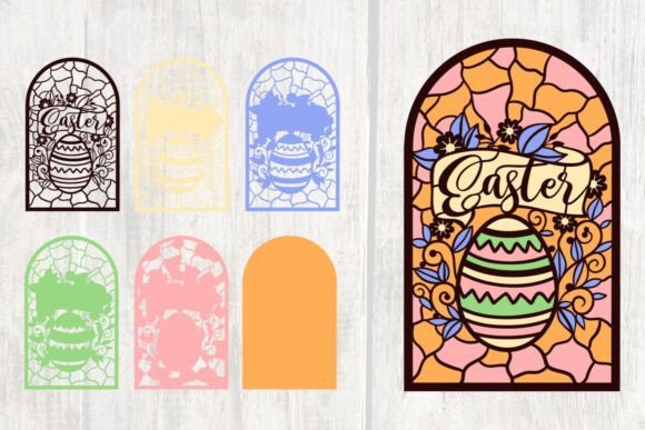 Easter Egg Layered Paper Stained Glass – A 3D SVG for Shadow Box Creations