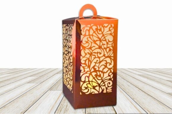 Elegant Hanging Lantern 3D SVG: A Versatile Gift Box Design Asset