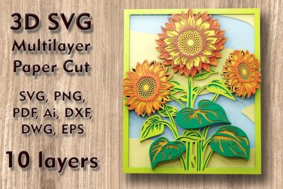 Enhance Your Blog with Sunflower 3D SVG Floral Compositions