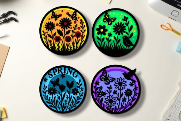 Flower Ornaments SVG Bundle: A 3D Graphic Design Asset for Paper Flowers & Branding