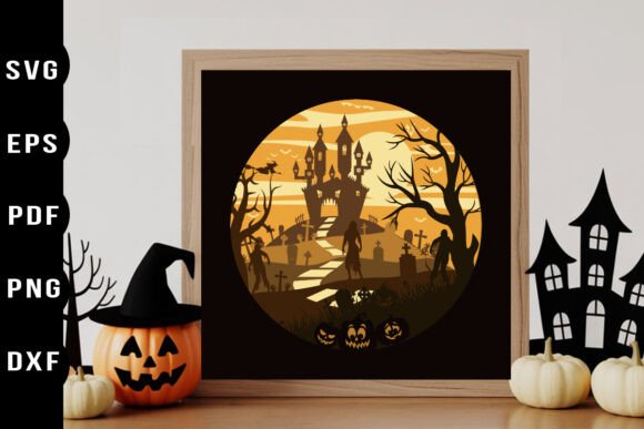Halloween 3D Layered Papercut SVG for Shadow Box Crafts