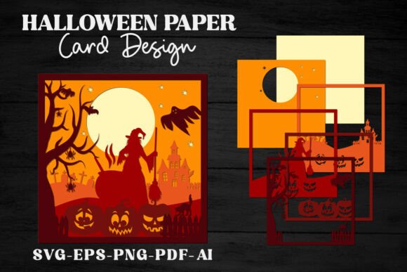 Halloween Paper Cut Layered Design: A 3D SVG for Spooky Shadow Boxes