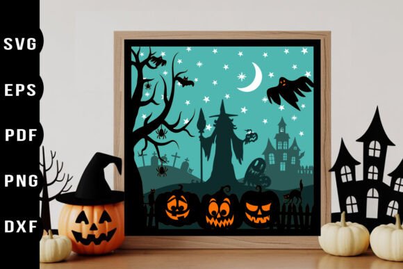 Happy Halloween 3D SVG for Spooky Shadow Box Projects