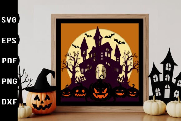 Haunted House 3D SVG for Spooky Shadow Box Crafts