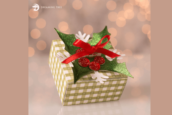 Holly Gift Box 3D SVG for Christmas Crafting