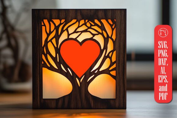 Laser Cut TREE HEARTS Shadow Box SVG for Valentine’s Day Projects