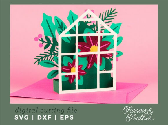 Poinsettia Greenhouse Card Christmas SVG Review for Real Projects
