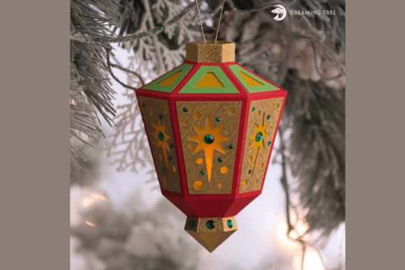 Star Tea Light Ornament SVG: A 3D Christmas Graphic Design Asset for Modern Branding