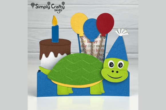 Turtle Birthday Card: A Playful 3D SVG for Birthday Campaigns