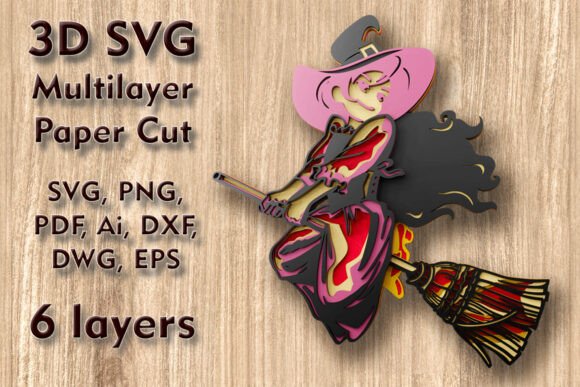 Witch 3D SVG Multilayer Halloween Paper File Review for Real Projects