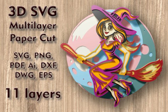Witch 3D SVG Multilayer Paper Cut File Review